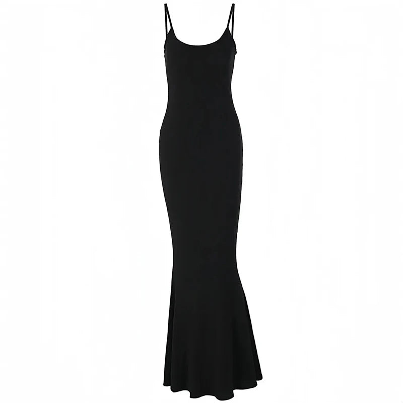 Satin Slip Sleeveless Backless Maxi Dress Women Y2K Summer Bodycon Elegant Sexy Outfits Ladies Birthday Party Club Sundress